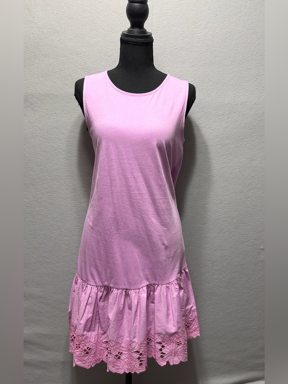 J.CREW Shift Dress XS Women’s Purple Sleeveless Ruffle Eyelet Hem Cotton